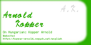 arnold kopper business card